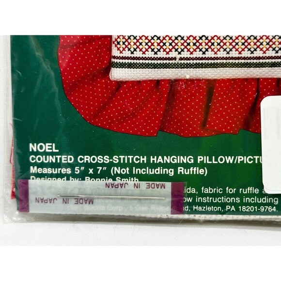 BUCILLA Gallery Stitches #33200 "Noel" Christmas Cross-Stitch Ruffled Pillow Kit - Picture 4 of 7